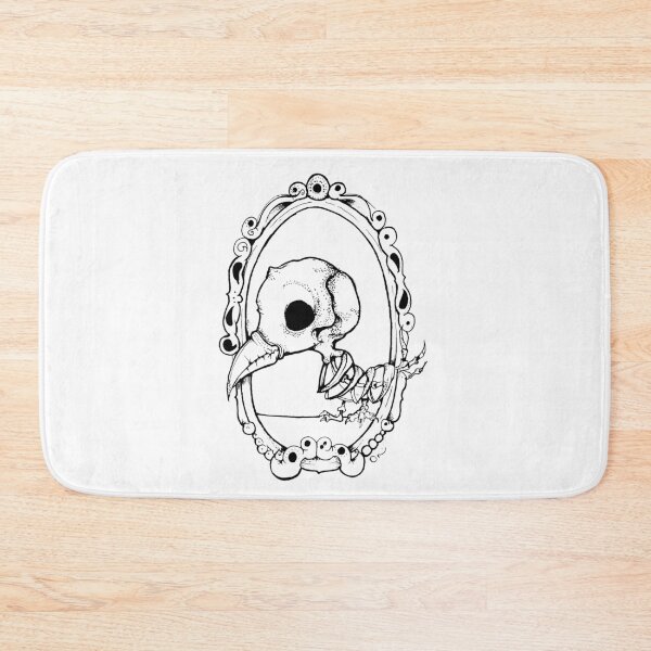Item preview, A Creepy Black and White Skeleton Bird in a Gothic mirror frame designed and sold by Lattovelara.