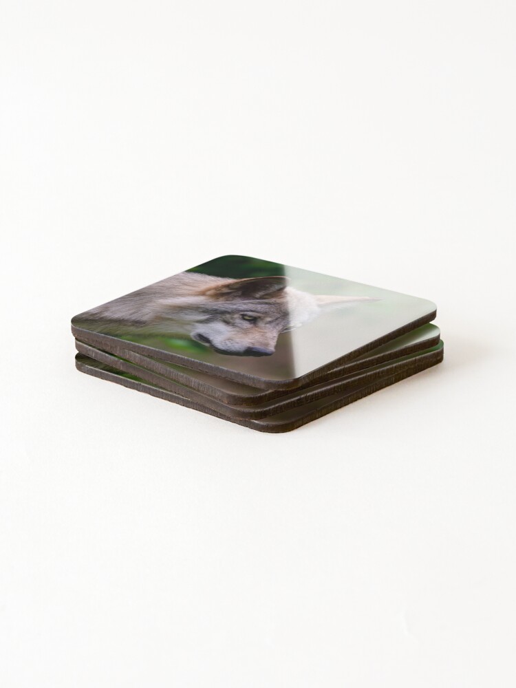 Thumbnail 4 of 5, Coasters (Set of 4), Timber Wolf designed and sold by WolvesOnly.