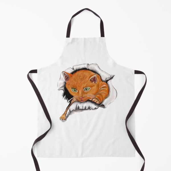 Item preview, Ginger cat bursting through hole kitten  - cute ginger kitten kitty white background designed and sold by Artonmytee.