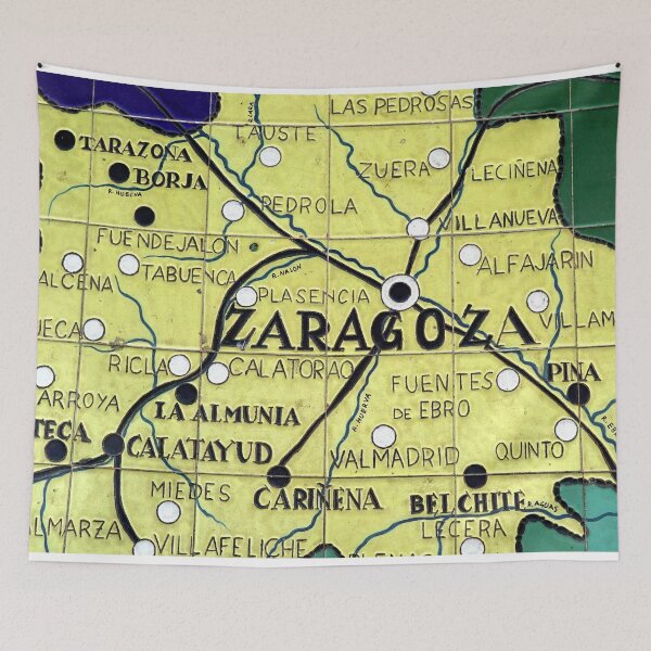 Item preview, MAPS - ZARAGOZA - TILED - SPAIN - YELLOW - DECORATION - PUZZLE  designed and sold by Tropical Blood.