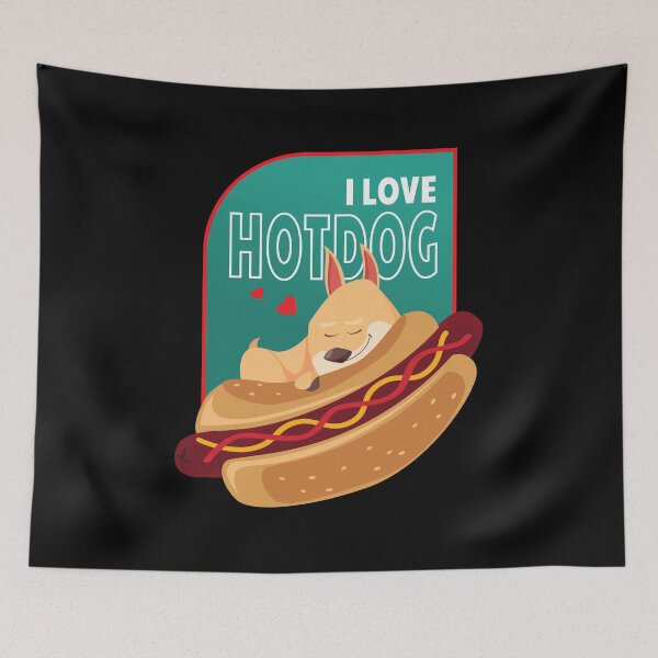 Item preview, Cute Corgi Dog - I Love Hotdog / TAGADOG designed and sold by tagadog.