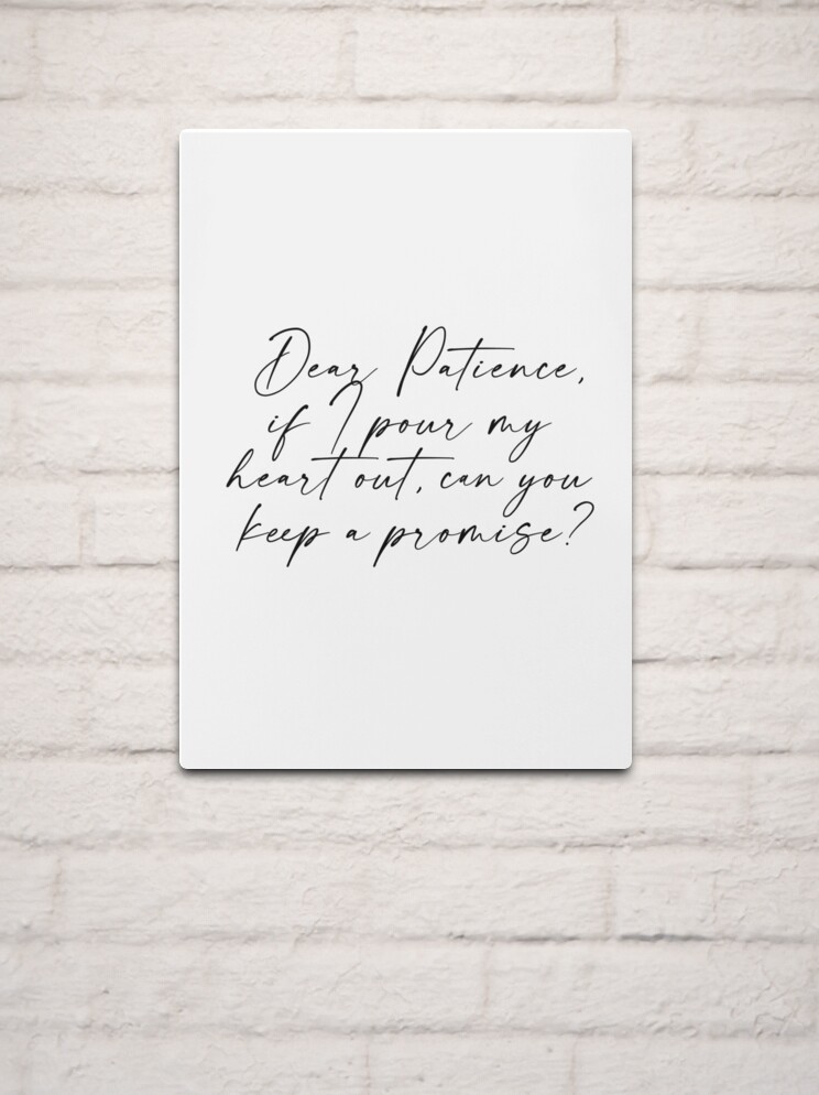 niall horan dear patience lyrics print Poster for Sale by Graph