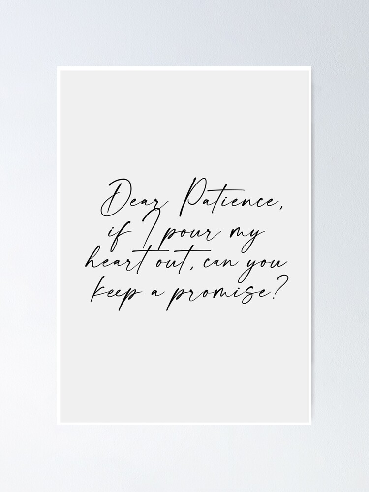 niall horan dear patience lyrics print Poster for Sale by Graph