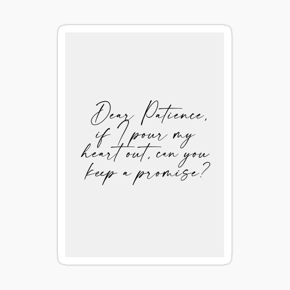 niall horan dear patience lyrics print Poster for Sale by Graph