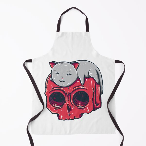 Item preview, Sleeping kitty on a red skull designed and sold by winterfree.