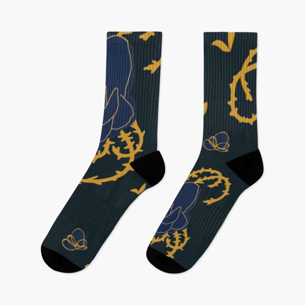 Item preview, Sketchy Blue Rose and Gold Thorns Flower Pattern designed and sold by adityanik.