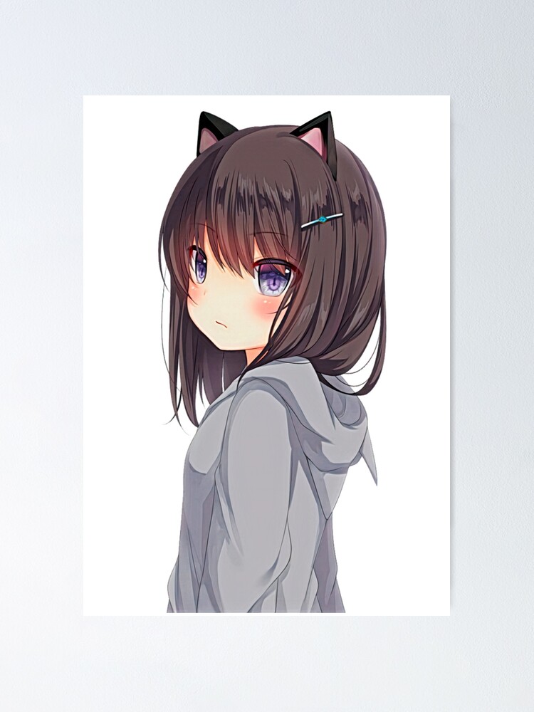 cute anime girl cat hoodie