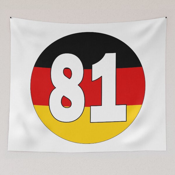 Item preview, Number 81 with Germany flag on the background designed and sold by AllShirts21.