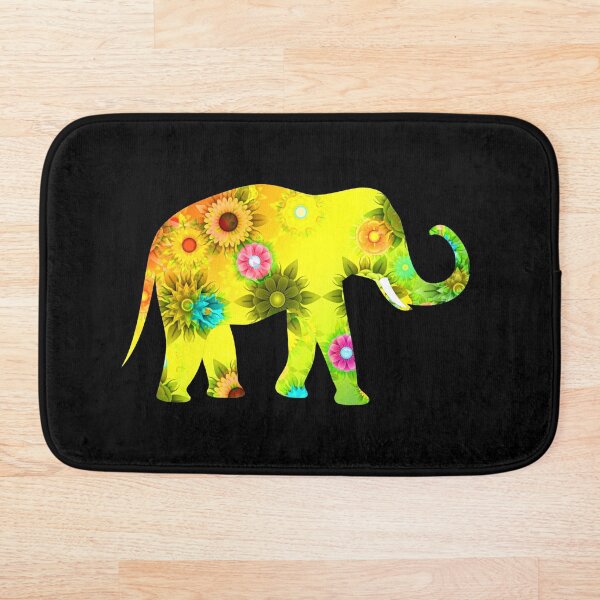 Aperçu de l'œuvre Éléphant floral coloré mignon créée et vendue par mtidesigns.