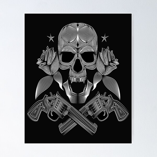 Item preview, Skeleton with guns designed and sold by Ema Ja.