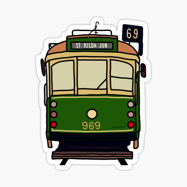 Aperçu de l'œuvre Tramway de Melbourne - n ° 69 jusqu'à St.Kilda Junction créée et vendue par spiralpaper.