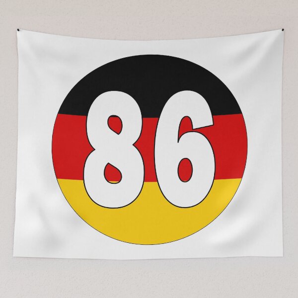 Item preview, Number 86 with Germany flag on the background designed and sold by AllShirts21.