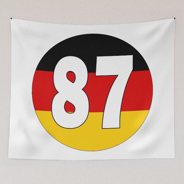 Item preview, Number 87 with Germany flag on the background designed and sold by AllShirts21.