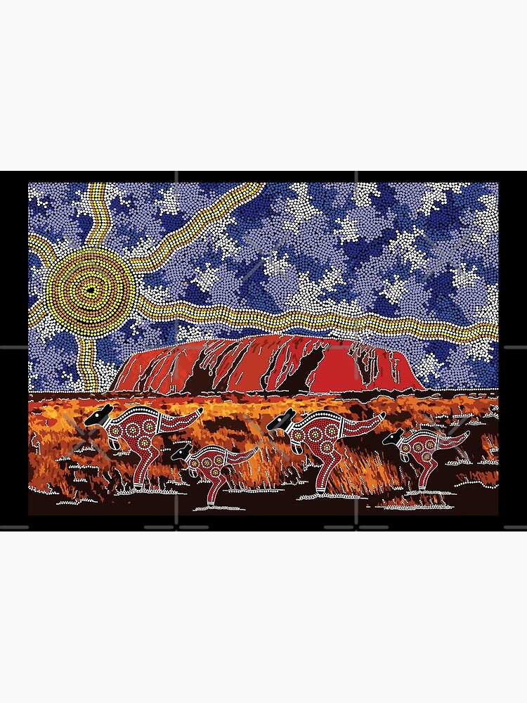 Authentic Aboriginal Art - Uluru Sky by HogarthArts