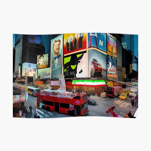 Times Square II (pastel paint style) Poster