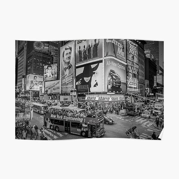 Times Square II (black and white) Poster