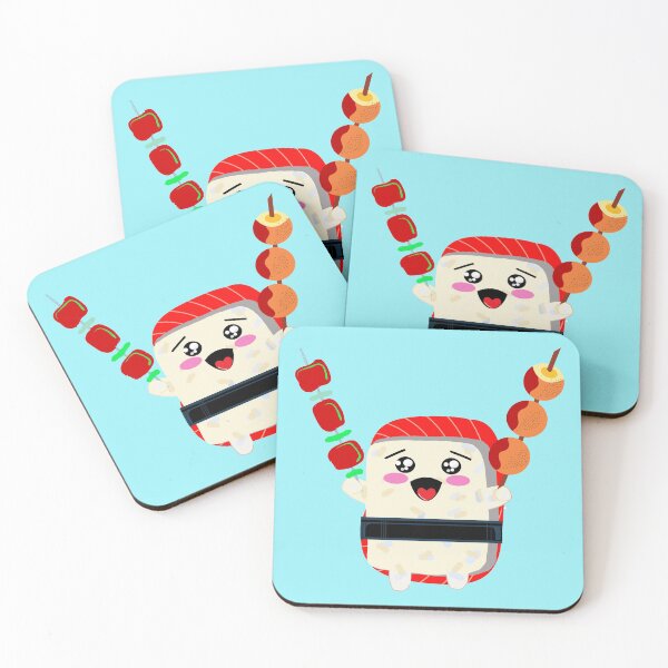 Item preview, Maguro Tshirt Tee Shirt Double Sticks japanese Food Japanese Character Cute Funny Kawaii Graphic Cartoony Design for Apparel Accessories Home Decor Skins Totes Bags Wall Art Stickers designed and sold by Rocbebe.