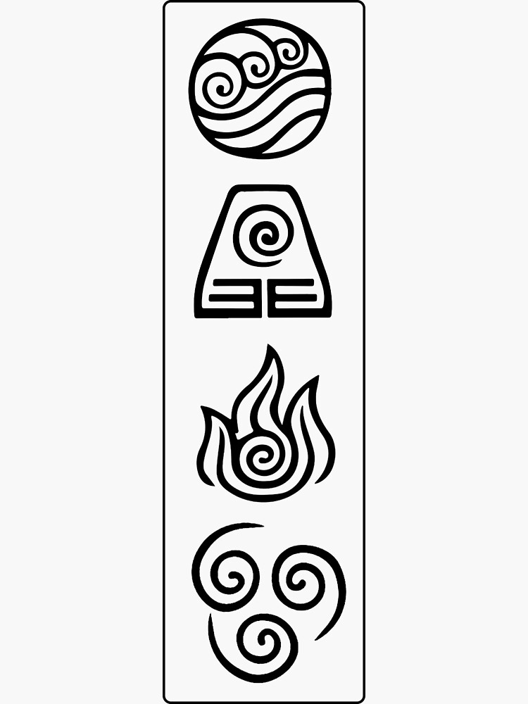 Avatar Four Elements Sticker For Sale By Daljo Redbubble