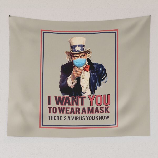 Item preview, Uncle Sam I Want You To Wear A Mask designed and sold by Bevatron.