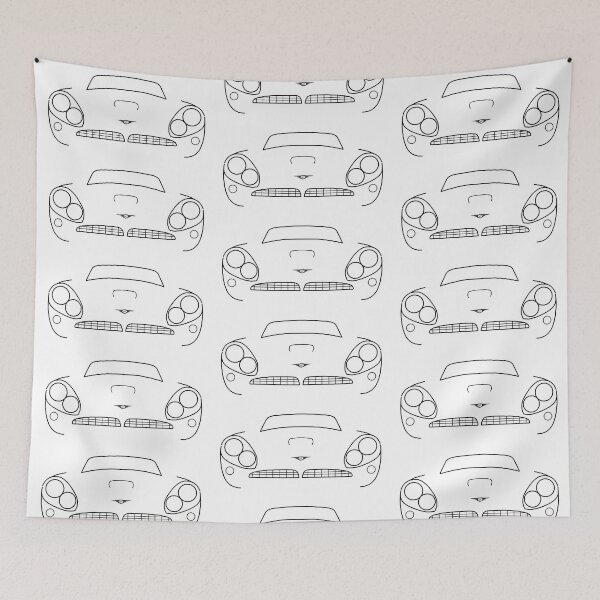 Item preview, Jensen C-V8 1960s classic British GT car black outline graphic designed and sold by soitwouldseem.