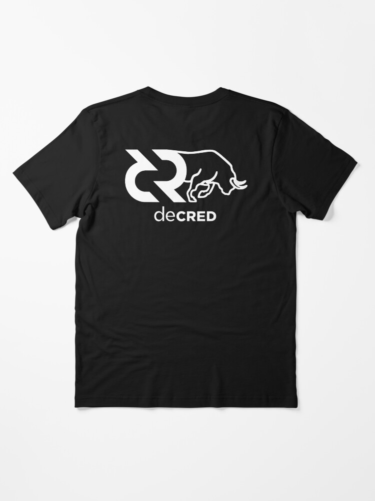 Thumbnail 2 of 7, Essential T-Shirt, Decred Bull hoodie © (Design timestamped by https://timestamp.decred.org/) designed and sold by OfficialCryptos.
