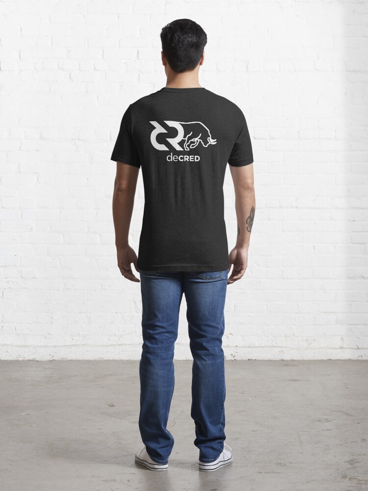 Thumbnail 5 of 7, Essential T-Shirt, Decred Bull hoodie © (Design timestamped by https://timestamp.decred.org/) designed and sold by OfficialCryptos.