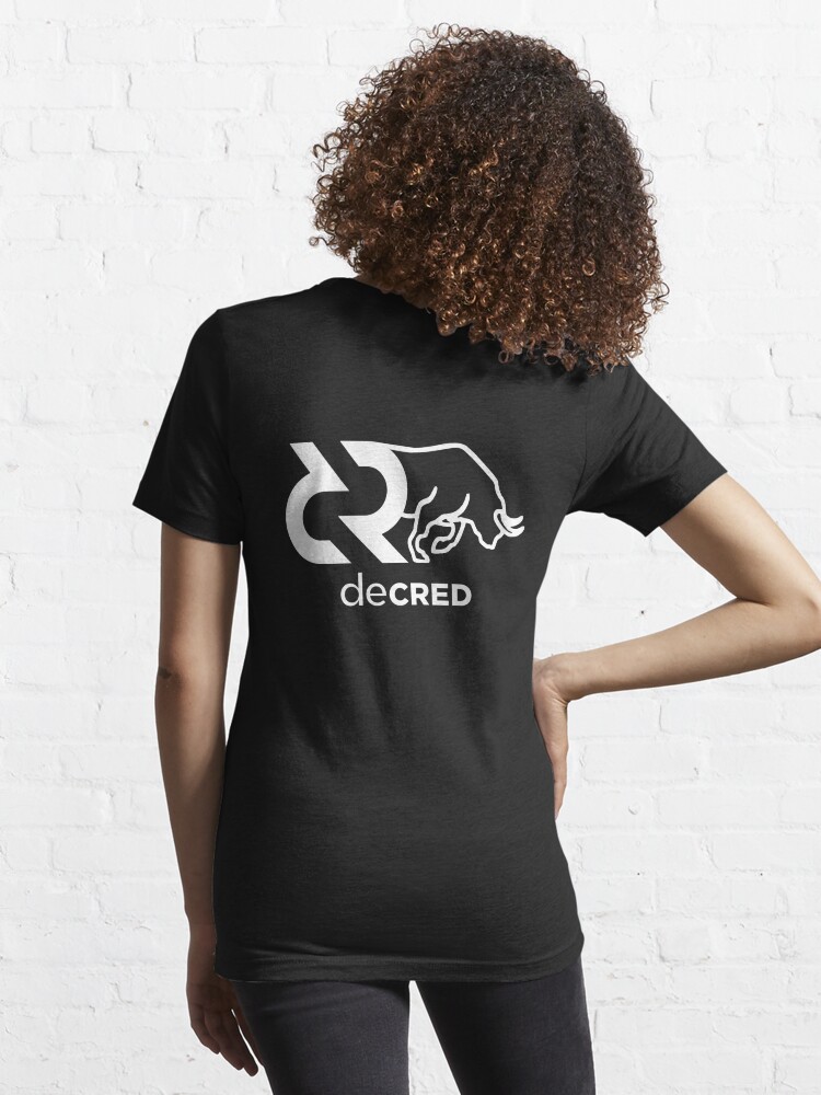 Thumbnail 6 of 7, Essential T-Shirt, Decred Bull hoodie © (Design timestamped by https://timestamp.decred.org/) designed and sold by OfficialCryptos.