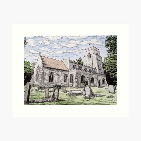 Item preview, English Suffolk Church Painting designed and sold by Tom Crittenden.
