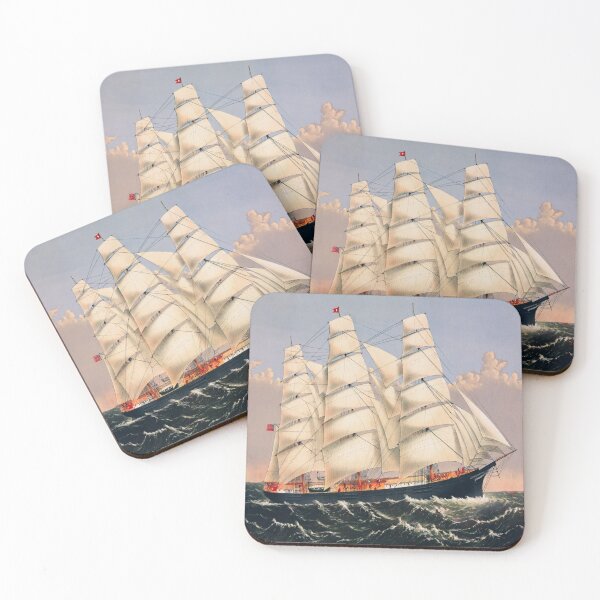 Item preview, Vintage Sailor Ship in the Stormy Ocean Illustration designed and sold by OneandHalf.