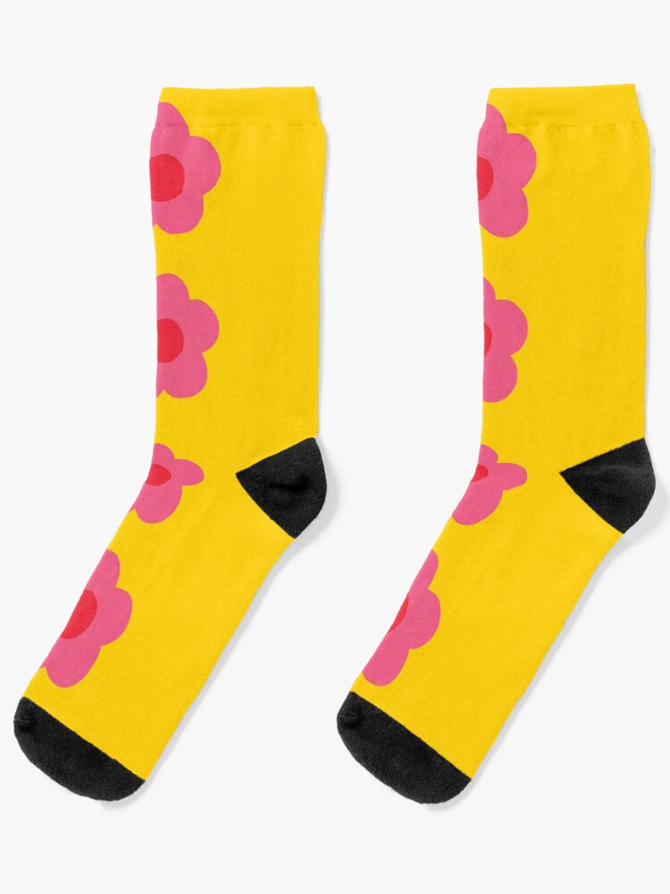 Pink Red and Yellow Flower Power | Socks