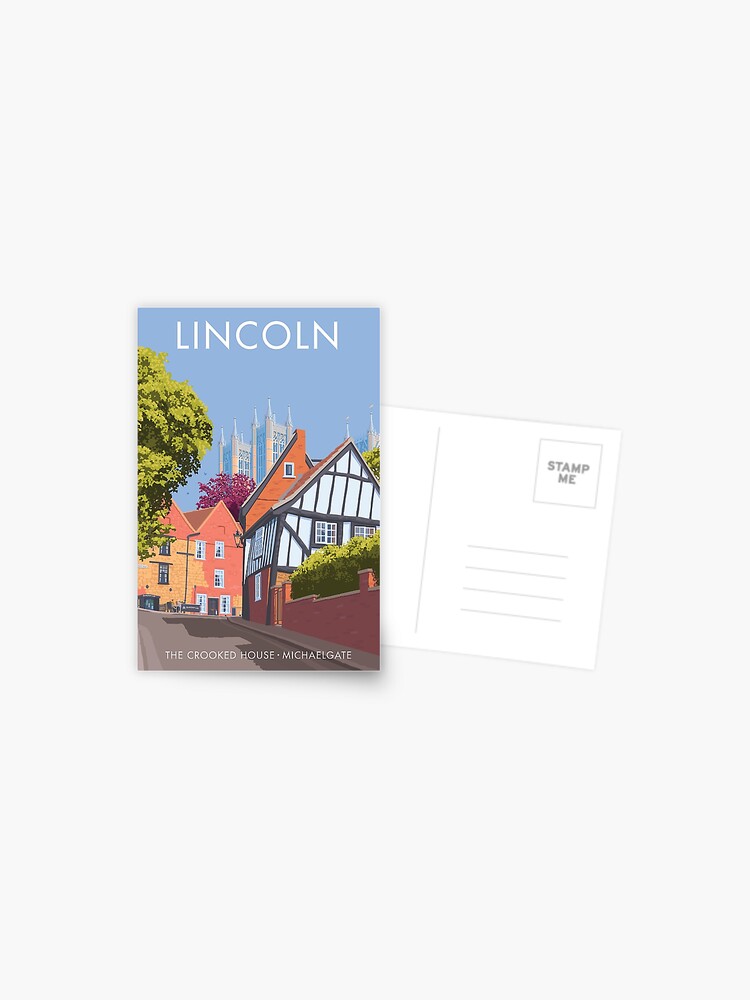 "Lincoln, the crooked house, Michaelgate" Postcard for Sale by Stephen