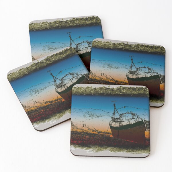 Item preview, Landscape Digital Artwork Old Boat and Ben Nevis Corpach Scotland designed and sold by Stravaigin.