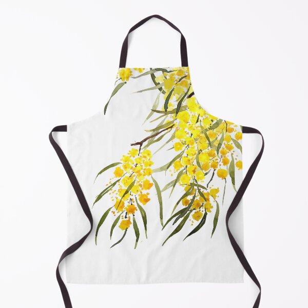 Item preview, hand painted golden wattle flower watercolor designed and sold by ColorandColor.