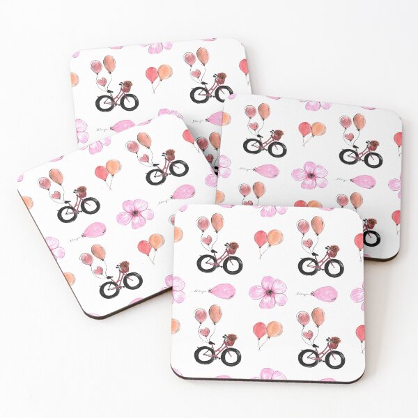 Item preview, Bicycle balloon flowers pattern designed and sold by ausgefuchst.