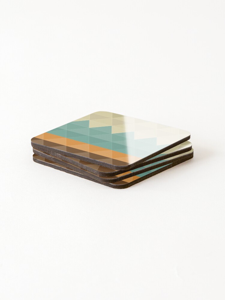 Thumbnail 4 of 5, Coasters (Set of 4), Triangular geometric pattern designed and sold by ExploreStore.