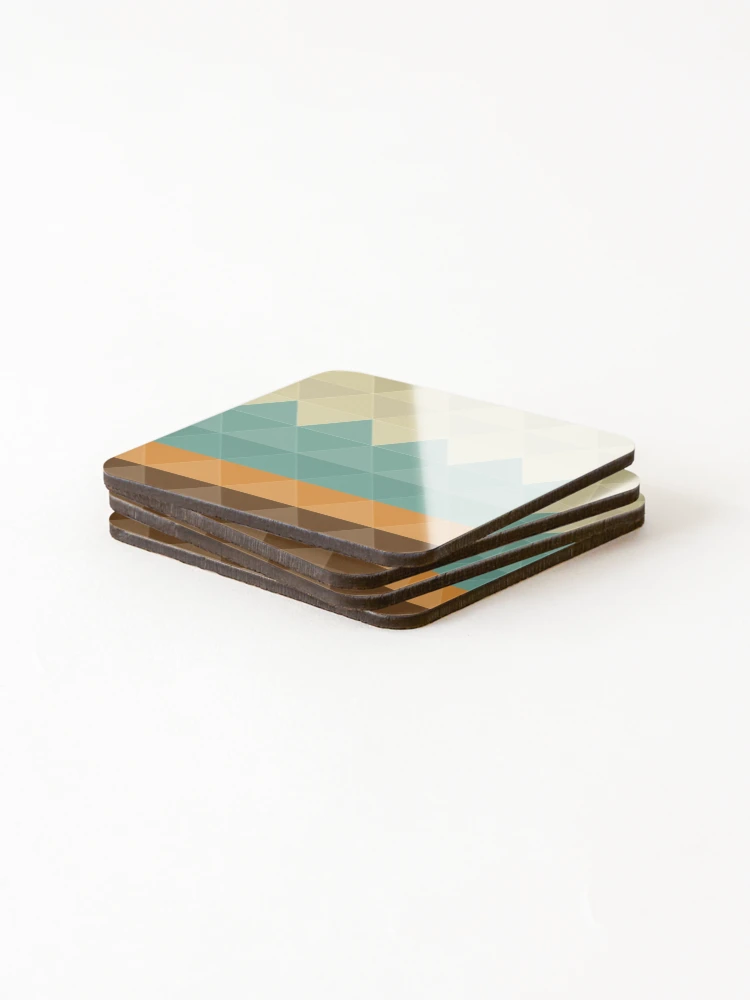 Thumbnail 4 of 5, Coasters (Set of 4), Triangular geometric pattern designed and sold by ExploreStore.