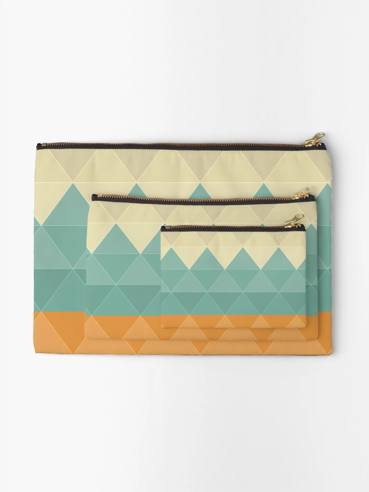 Thumbnail 2 of 4, Zipper Pouch, Triangular geometric pattern designed and sold by ExploreStore.