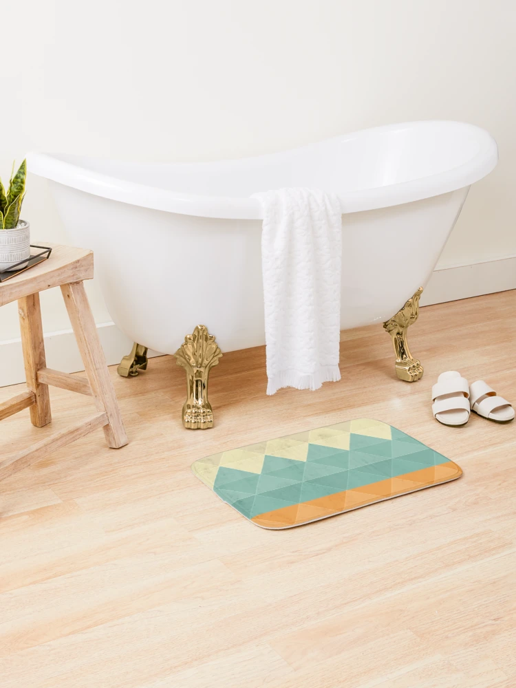 Thumbnail 2 of 6, Bath Mat, Triangular geometric pattern designed and sold by ExploreStore.