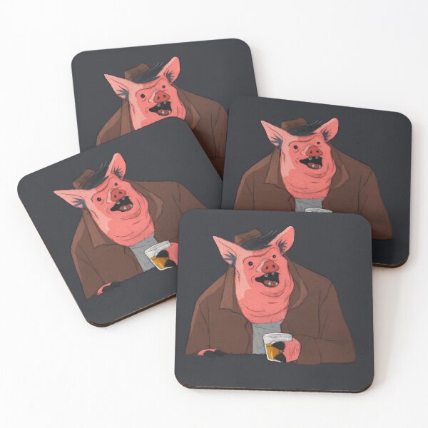 Item preview, Pig and Whisky _ flat color designed and sold by hahaha-creative.