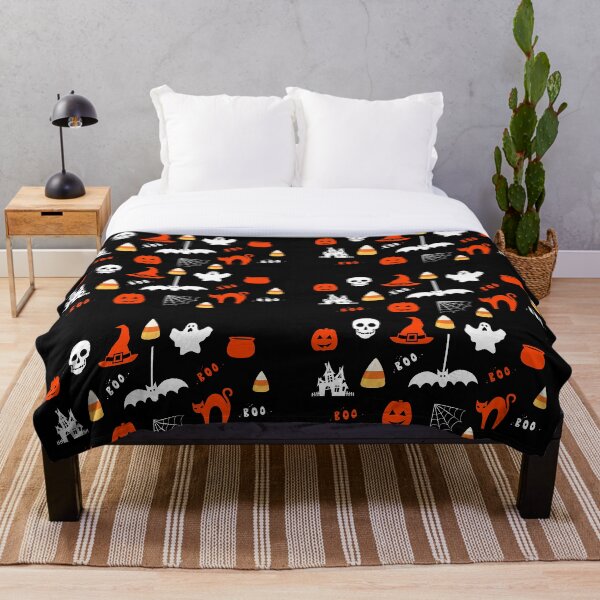 Item preview, Halloween Art, Spooky Pumpkin, Ghosts, Cats, Spider web, Witches Hat designed and sold by diamondteez.