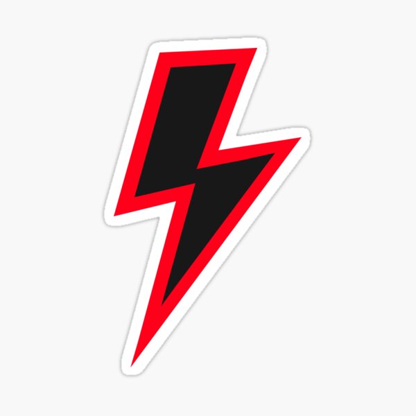 Black Lightning Bolt with Red Outline 
