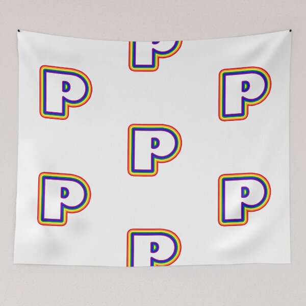 Item preview, Letter P - Rainbow Stroke Design - LGBTQ designed and sold by MoonsmileProd.