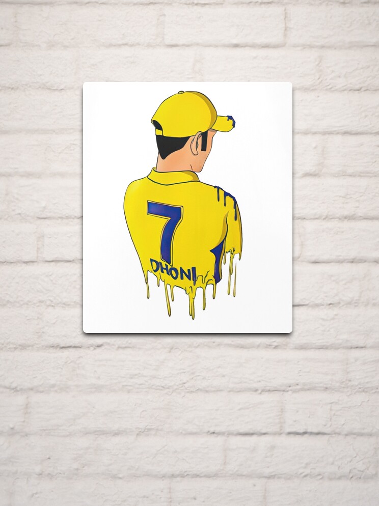 Easy Drawing M.S.Dhoni in CSK Jersey Video | Art With Meghna –  Meghnaunni.com