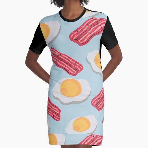 "Bacon and Eggs" Graphic T-Shirt Dress