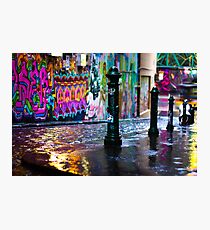 Colour on a rainy day in Hosier Lane Photographic Print