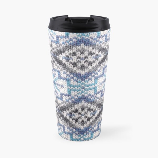 Knitted Fair Isle Tile Pattern Travel Mug