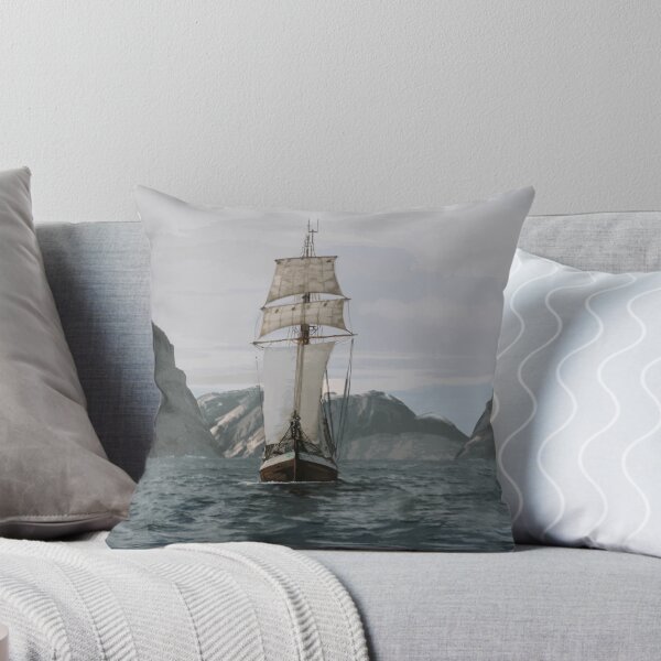 Item preview, Sailboat surrounded by mountains. designed and sold by bubbab00st.