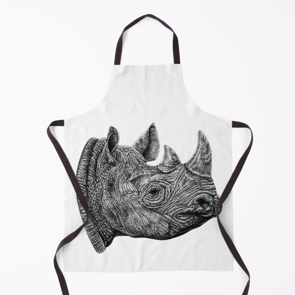 Item preview, Ilustración de tinta de rinoceronte negro designed and sold by LorenDowding.