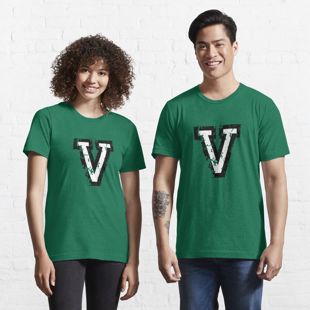 Letter V (Distressed) two-color black 