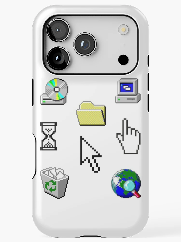 Thumbnail 1 of 4, iPhone Case, Windows 95 Computer Icon Sticker Pack Collection designed and sold by OFFICIAL-CANDY.